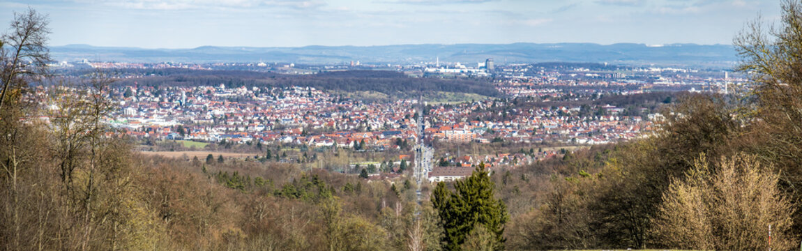 Aerial view of Welimdorf and Korntal