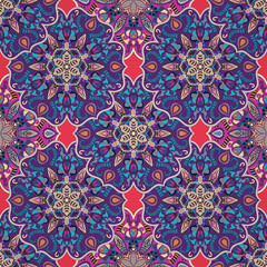 Ornate floral seamless texture, endless pattern with vintage mandala elements.