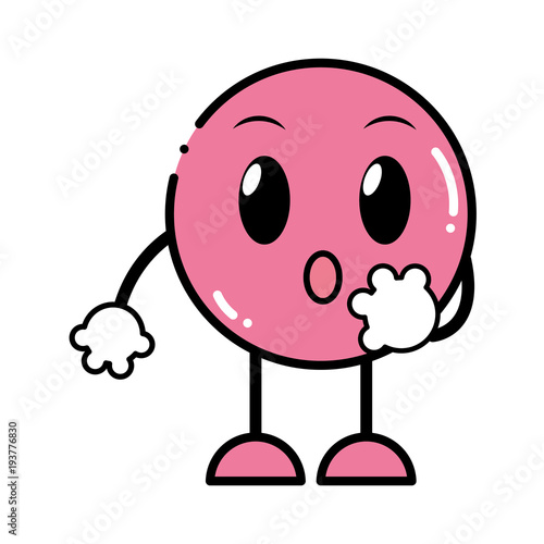 "color amazed emoji expression with arms and legs" Stock image and