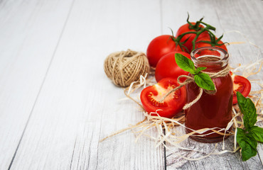 Bottle with tomato juice