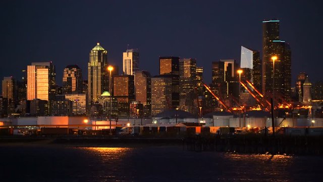 Port of Seattle Washington Puget Sound Downtown City Skyline