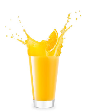 glass of splashing orange juice