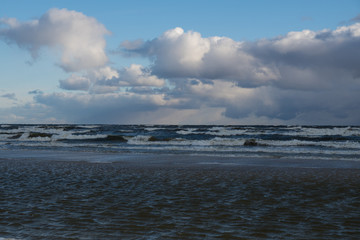 stormy cloudes on sky at Baltic sea