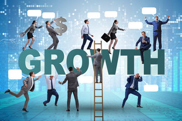 Growth concept with many businessmen