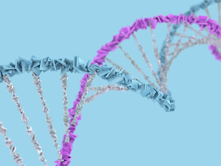 DNA chain. Abstract scientific background. 3D rendering