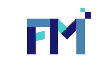 FM Digital Ribbon Letter Logo