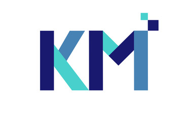 KM Digital Ribbon Letter Logo