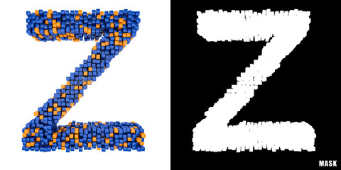 Litera z 3D sześciany kwadraty klocki piksele © vempireart