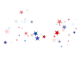 American Patriotic Deign, Vector Blue, Red, White Stars Confetti. Labor, Independence, Memorial Day, 4th of July Election Frame. American Patriotic Design, UK, Australia Freedom Falling Stars Texture.