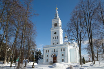 Spaso-Blachernae monastery. Cathedral of the Saviour. Russia, Moscow region, Dmitrov district, Dedenevo