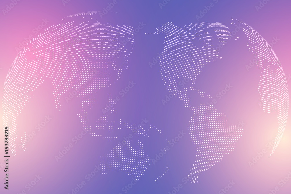 Aufkleber Virtual Graphic Background Communication with World Globe. A sense of science and technology. Digital data visualization. Vector illustration