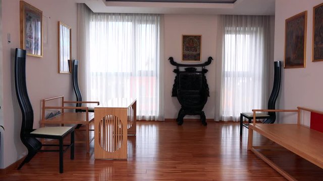 An interior of a luxurious house