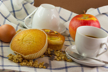 Coffee and brioches for the breakfast