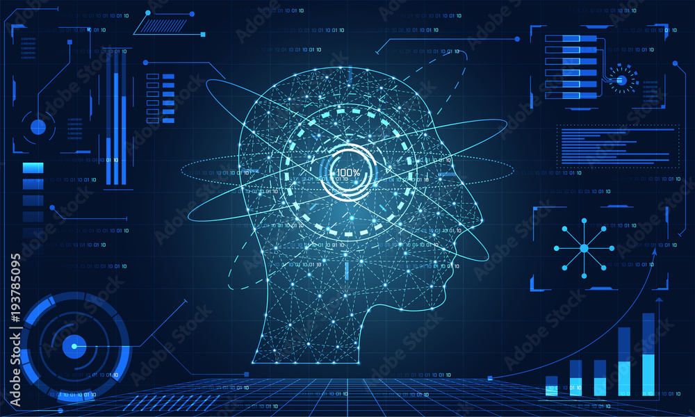 Poster abstract technology ui futuristic concept hud interface hologram elements of digital data chart, com