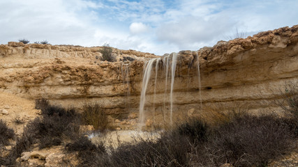 Winter Flood in the desert Southern Israel