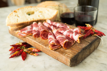 Capocollo, tradizionale salume della cucina meridionale Italiana 