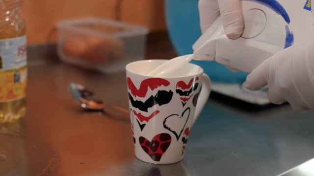 Measi\uring milk for recipe