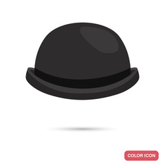 Bowler hat color flat icon