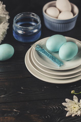 Easter eggs. Festive decoration. Happy Easter!