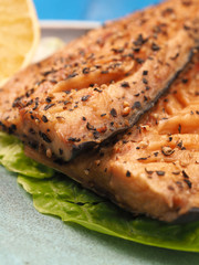 Smoked mackerel on a plate