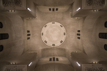 Orthodox church interior dome view perfect geometry minimalism