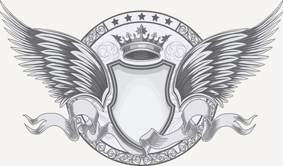 Retro  winged emblem