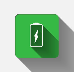 Battery charger black icon on white background.vector illustration