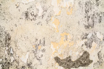 Papier Peint photo Vieux mur texturé sale vieux mur de ciment gris-jaune