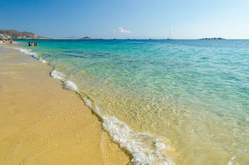 Fototapeta na wymiar sandy beach in Naxos island, Cyclades, Greece
