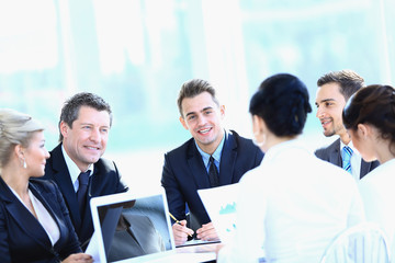businessman and business team working with documents