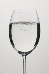 pour still water into wine glass