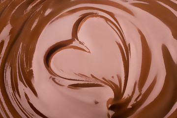 Melted chocolate swirl, heart