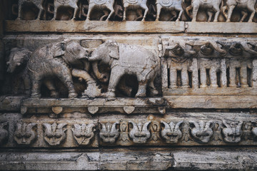 Jagdish Temple, Wall carving detail in Udaipur, India