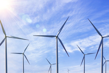 New energy, wind turbine on the prairie