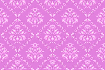 Monochrome flower pattern,seamless background.Pink Wallpaper.Retro Wallpaper Vector.