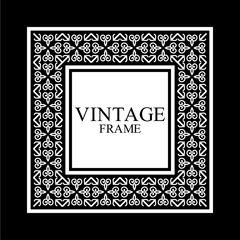 Vintage ornamental white retro frame. Template for design. Vector illustration