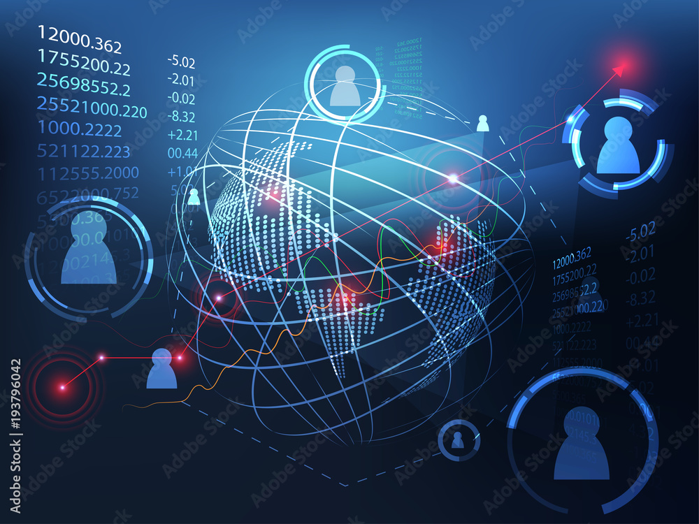 Poster abstract technology ui futuristic world business hud interface hologram elements of digital data cha