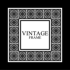 Vintage ornamental white retro frame. Template for design. Vector illustration