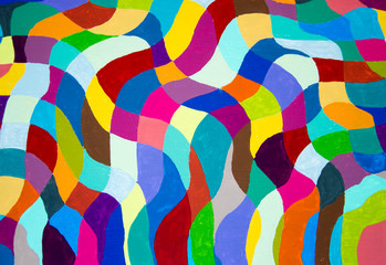 Abstract checkerboard wavy lines