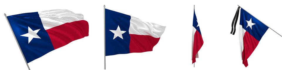 Texas state flags set