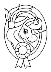 Fototapeta premium Pony coloring book, vector