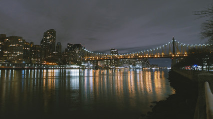 Fototapeta na wymiar New York City timelapse - night skyline Manhattan skyscrapers