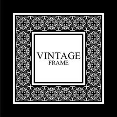 Vintage ornamental white retro frame. Template for design. Vector illustration
