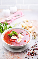 Traditional Ukrainian borsch