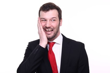 Young businessman with facial expressions