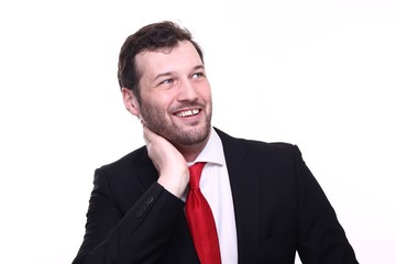 Young businessman with facial expressions