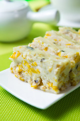 Chinese food steamed pumpkin cake ready to serve