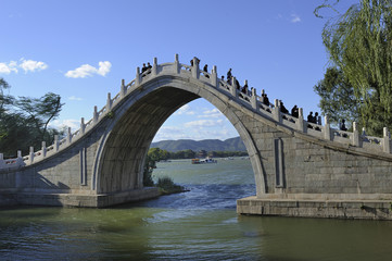 Traditional Chinese arch bridge in Summer Palace