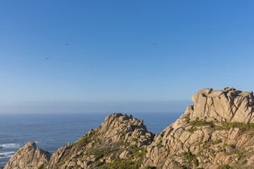 Fototapeta na wymiar Rocas en la costa de Camariñas (La Coruña, España).