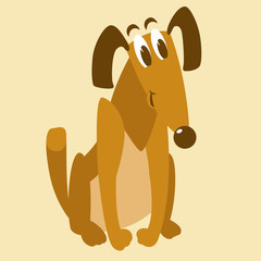 dog cartoon vector illustration flat style front
